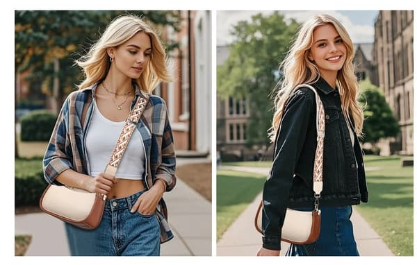 INF Tyylikäs puolikuun muotoinen crossbody-laukku naisille