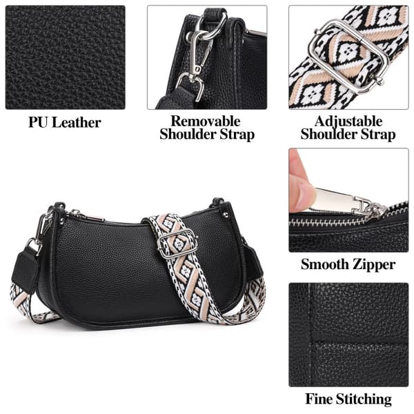 INF Tyylikäs puolikuun muotoinen crossbody-laukku naisille