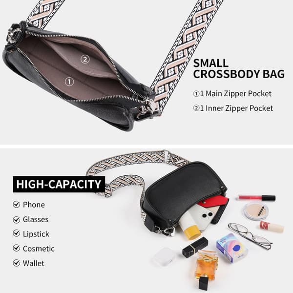 INF Tyylikäs puolikuun muotoinen crossbody-laukku naisille