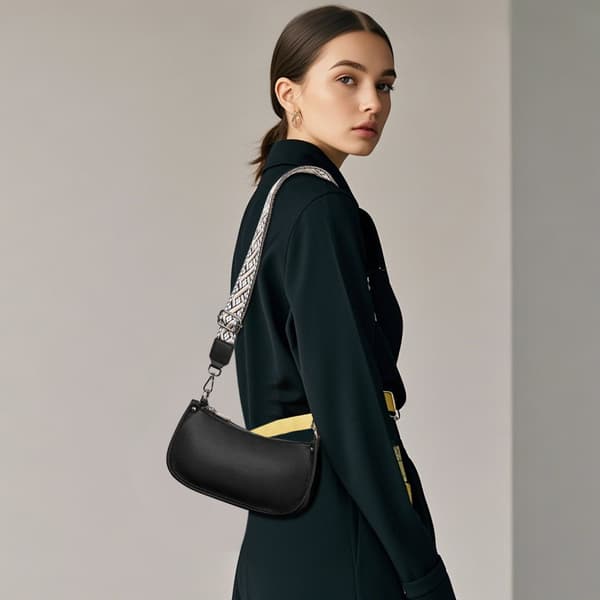 INF Tyylikäs puolikuun muotoinen crossbody-laukku naisille