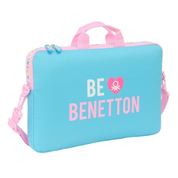 Laptopväska Benetton Unique Rosa Turkos 40 x 27 x 4 cm