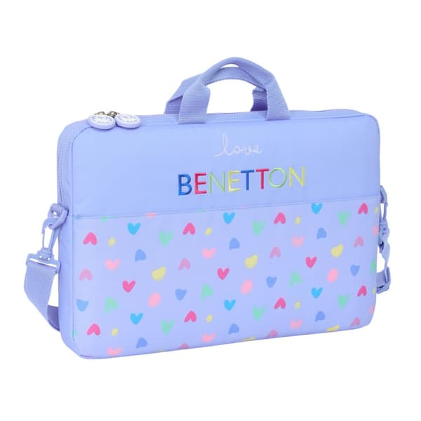 Kannettavan salkku Benetton Lila Liila 40 x 27 x 4 cm
