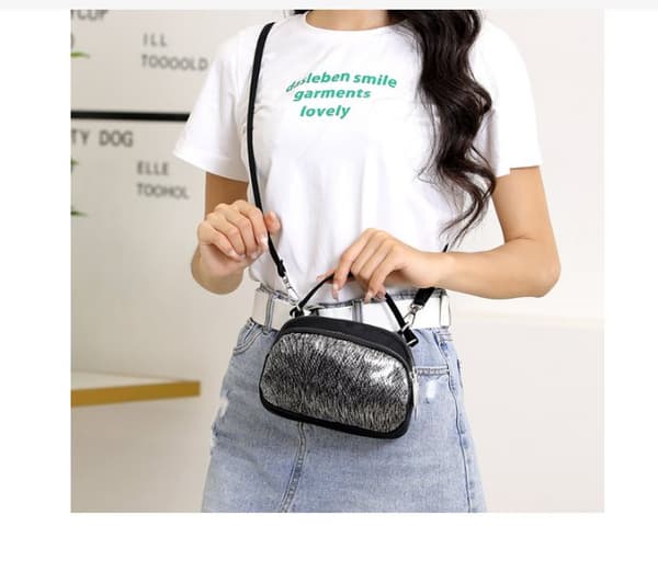 INF Stilig Crossbody-veske med paljetter til dame