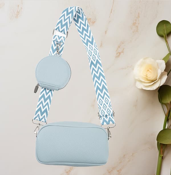 INF Stilfuld PU Læder Skulder Crossbody Taske til Kvinder Blå