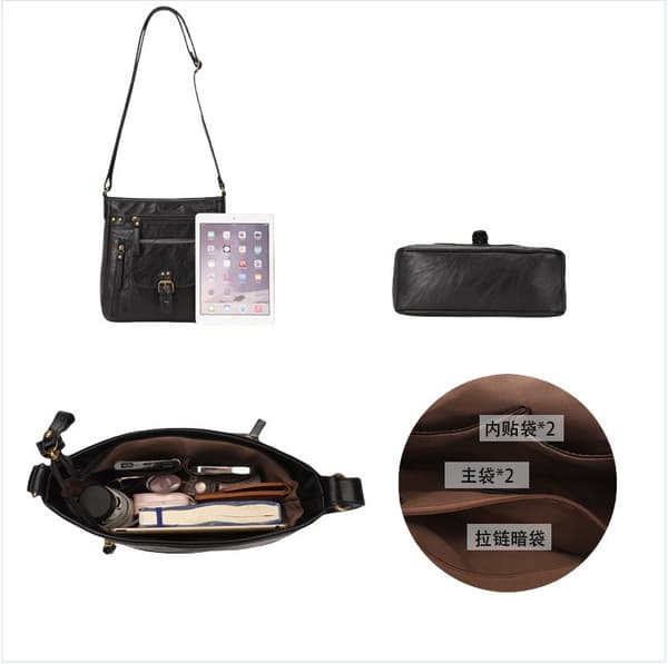 INF Stilig PU-skinn crossbody-veske for kvinner Sort