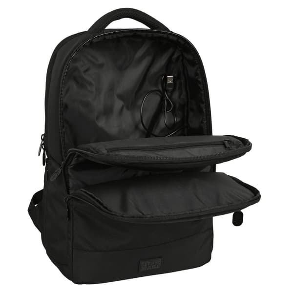 Rygsæk til bærbar computer og tablet med USB output The Mandalorian Sort 29 x 44 x 15 cm