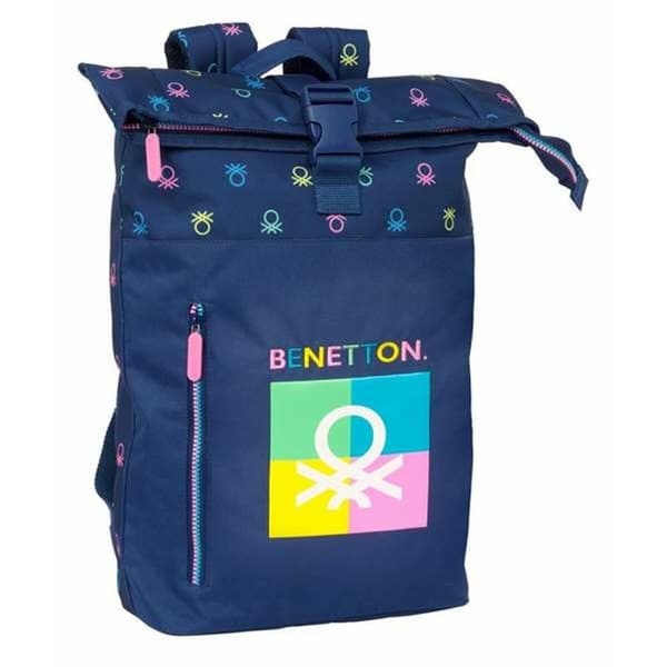 Laptopryggsäck Benetton Cool Marinblå 28 x 42 x 13 cm