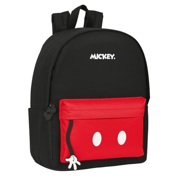Laptop rygsæk Mickey Mouse Mood Sort Rød 31 x 40 x 16 cm