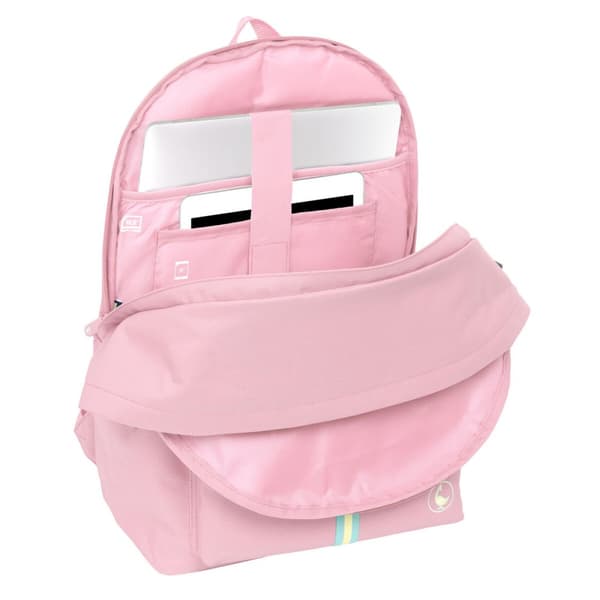 USB-liitännällä varustettu reppu kannettavalle tietokoneelle ja tabletille El Ganso Basics Pinkki