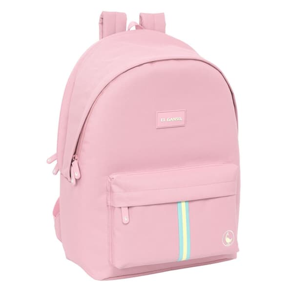 USB-liitännällä varustettu reppu kannettavalle tietokoneelle ja tabletille El Ganso Basics Pinkki