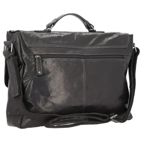 Pride and Soul Läderportfölj - Baggie - Laptopfack - Svart