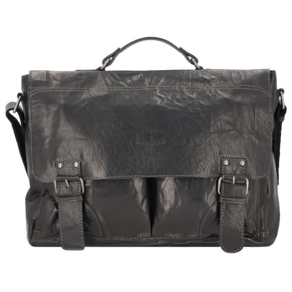 Pride and Soul Läderportfölj - Baggie - Laptopfack - Svart