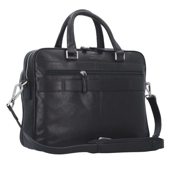 Läderportfölj 38 cm - PICARD - Autentisk - Laptopfack - Svart - Dam