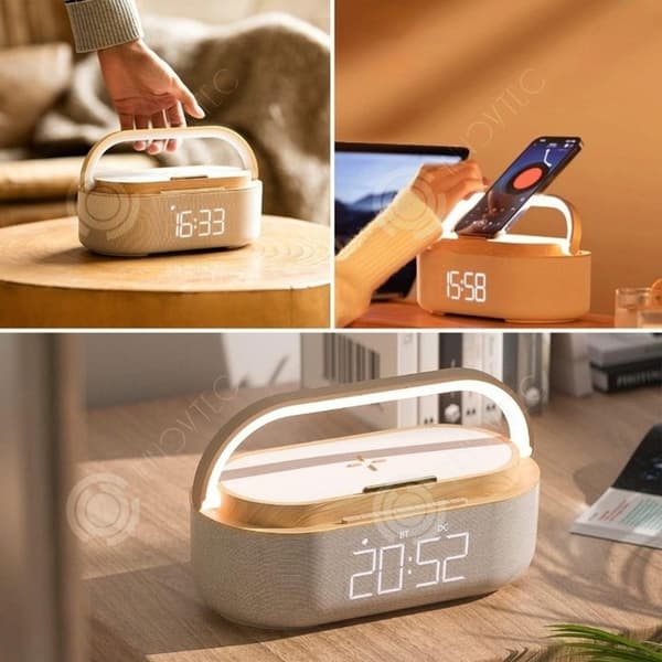INN Föreläsare 15W 1800mAh Bluetooth-högtalare Trådlös laddning Klar ljudkvalitet Innovativ stent Varm nattlampa Praktisk