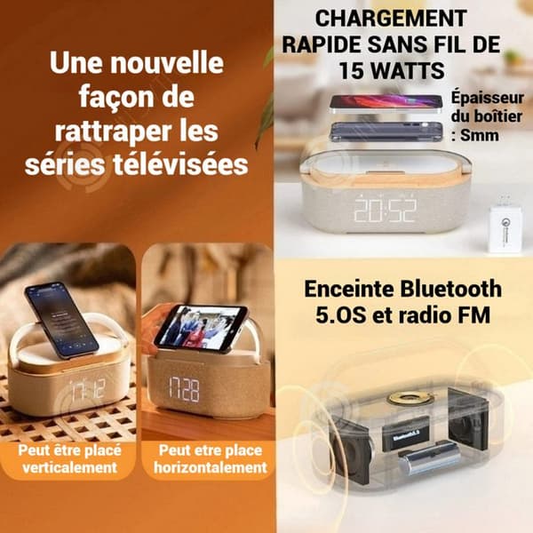 INN Föreläsare 15W 1800mAh Bluetooth-högtalare Trådlös laddning Klar ljudkvalitet Innovativ stent Varm nattlampa Praktisk