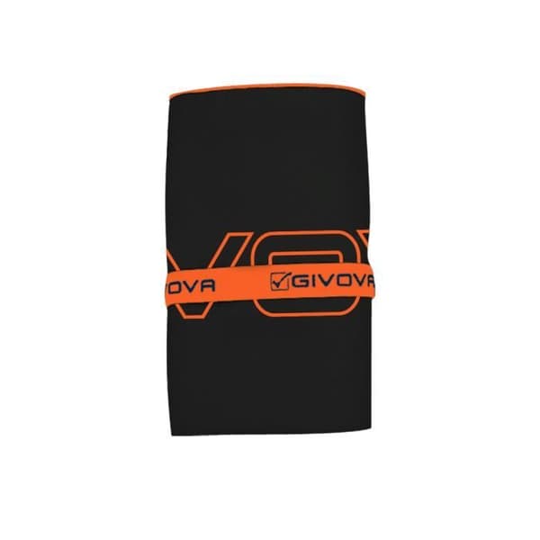 Stor Givova mikrofiberhandduk 80 x 165 - svart/neonorange - TU