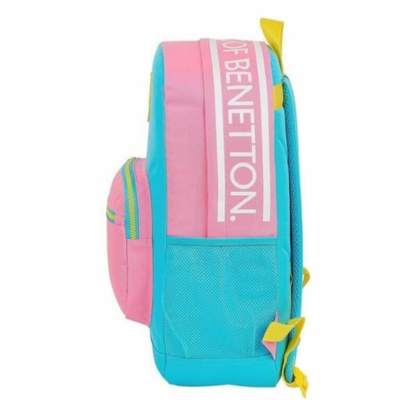 Laptopryggsäck Benetton Color Block 15,6'' Gul Rosa Turkos