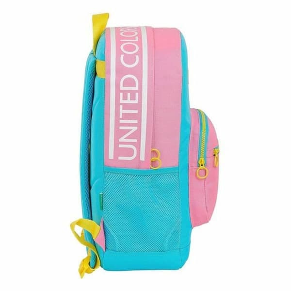 Laptopryggsäck Benetton Color Block 15,6'' Gul Rosa Turkos