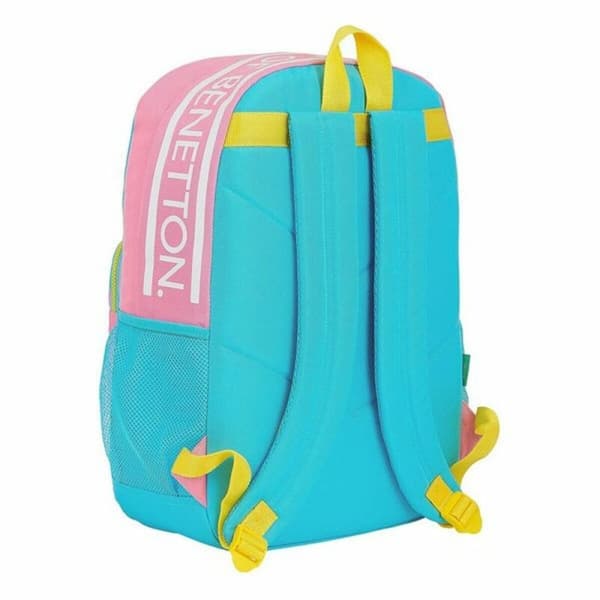 Laptopryggsäck Benetton Color Block 15,6'' Gul Rosa Turkos