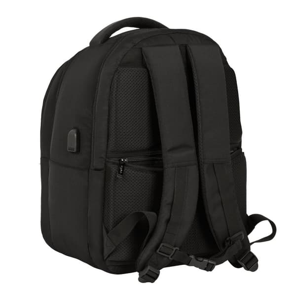Rygsæk til bærbar computer og tablet med USB output Safta Business Sort (31 x 45 x 23 cm)