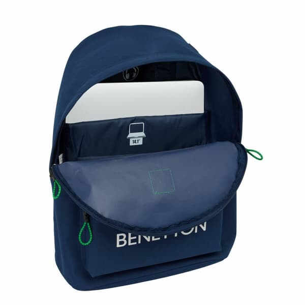 Kannettavan reppu Benetton benetton Laivastonsininen 31 x 41 x 16 cm