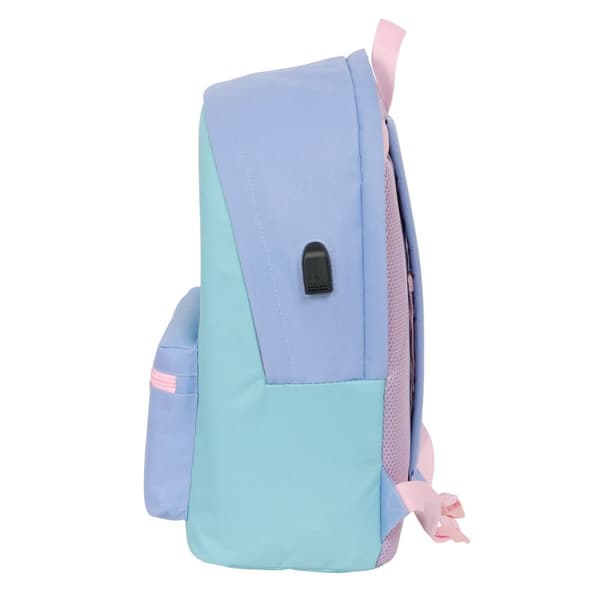 Rygsæk til bærbar computer og tablet med USB output Munich Mellow Blå Pink Celestial