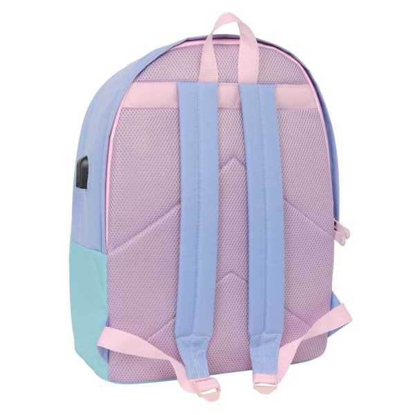 Rygsæk til bærbar computer og tablet med USB output Munich Mellow Blå Pink Celestial