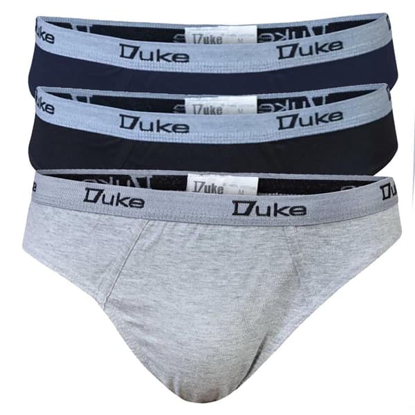 Duke Mens D555 London Kingsize Briefs (Pack of 3) Black/Grey/Navy 8XL