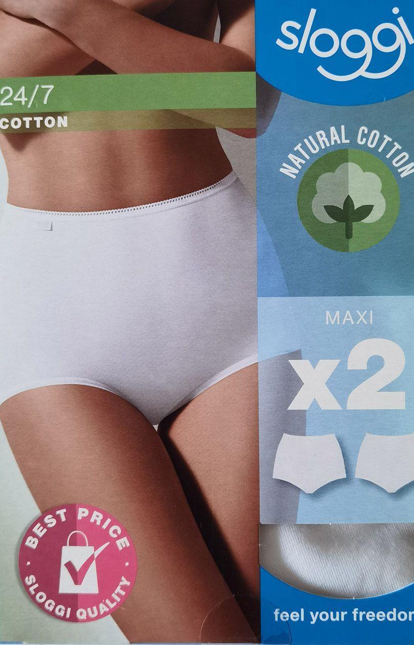 Sloggi briefs 24/7 BOMULL MAXI C2P dubbel pack, vit, 48