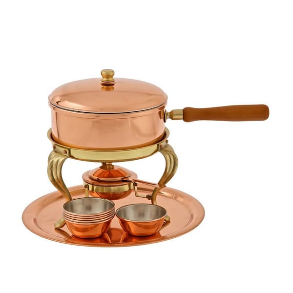 Fondue - Komplett uppsättning, koppar