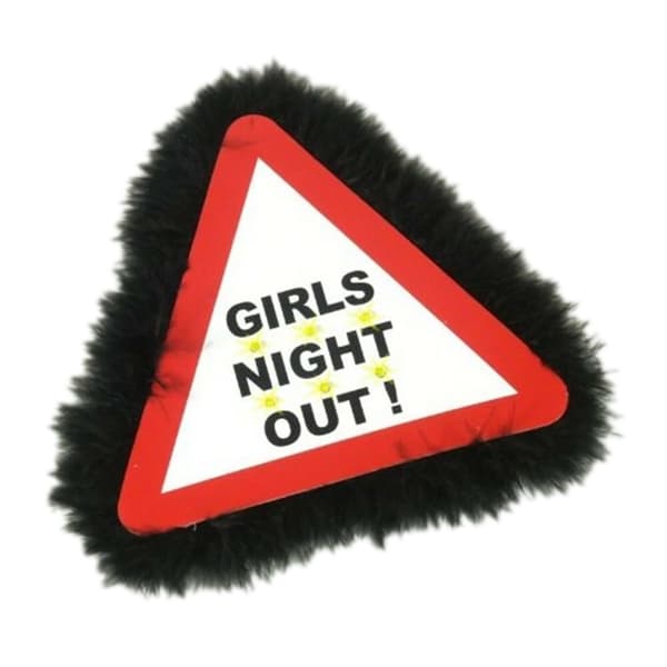 Alandra Girls Night Out Flashing Brooch Warning Sign One Size