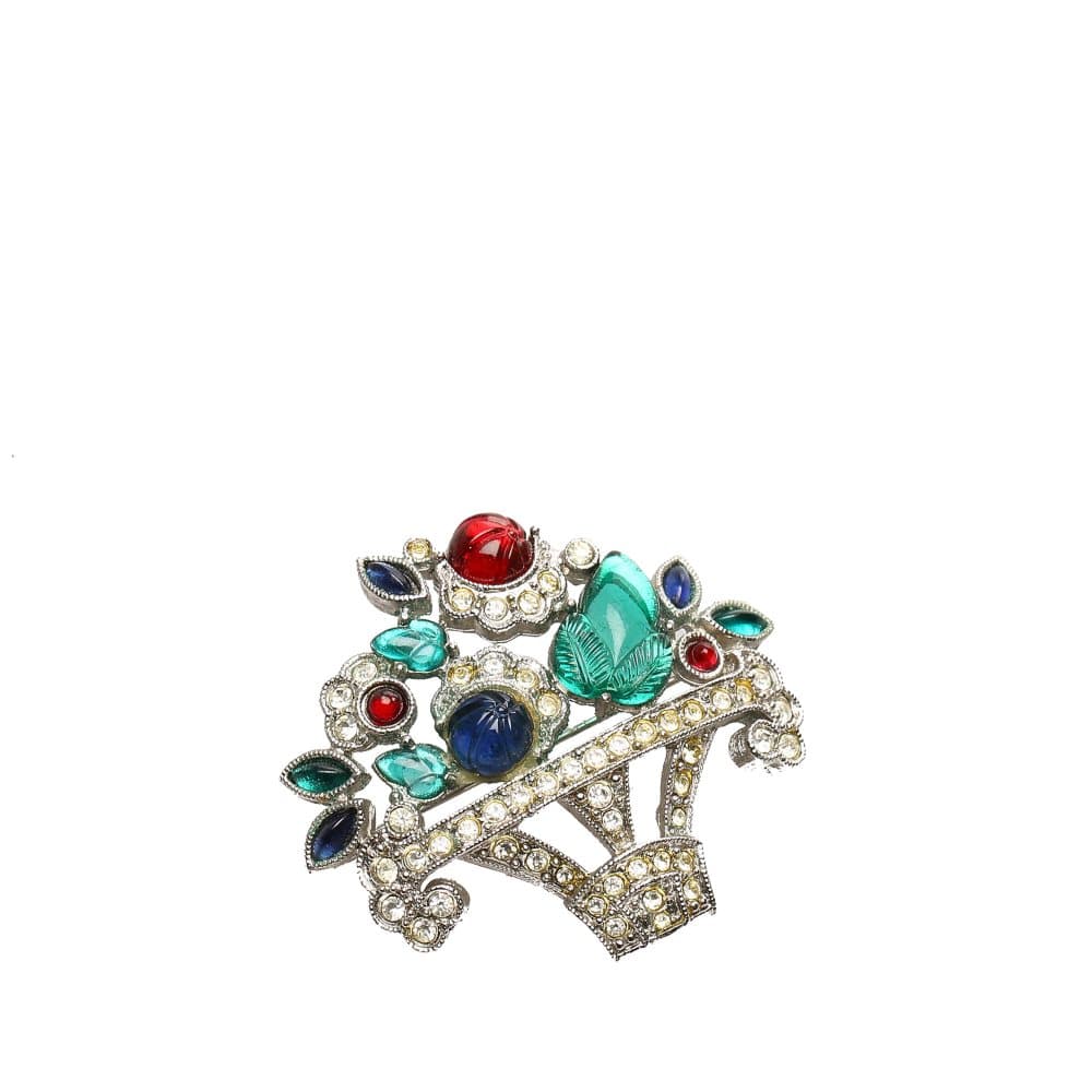 Givenchy Rhinestone Brooch Green