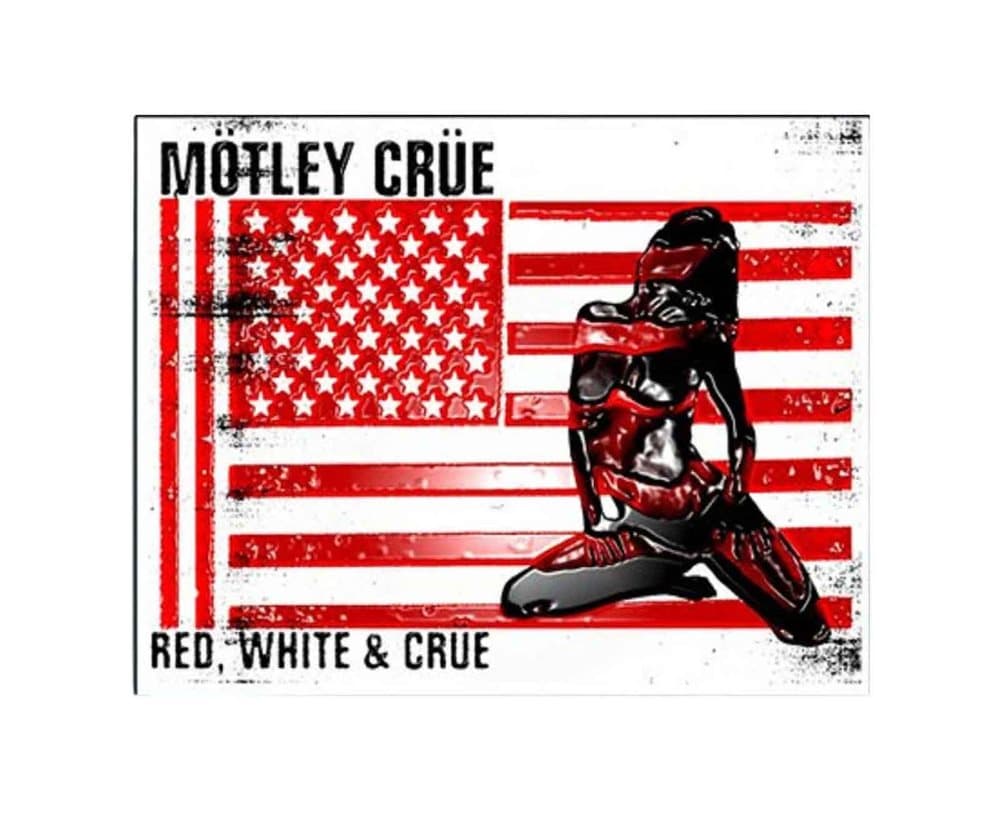 Motley Crue badge Red White and Crue Logo Official Metal Pin badge One Size
