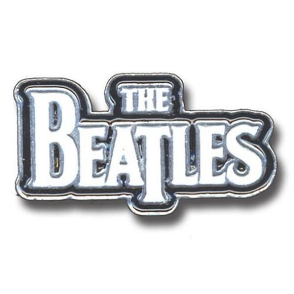 The Beatles Large Drop T Logo White Official Metal Pin Badge One Size