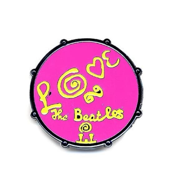 The Beatles Drum Love Logo Pink Official Metal Pin Badge One Size