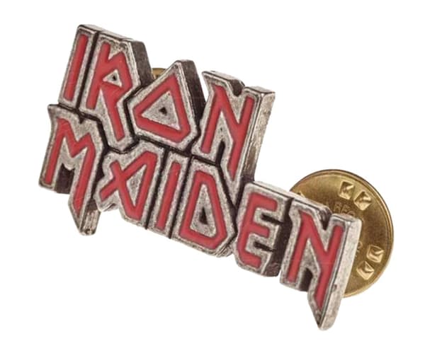Iron Maiden Lapel Badge Enamelled classic band Logo Official Alchemy Silver One Size