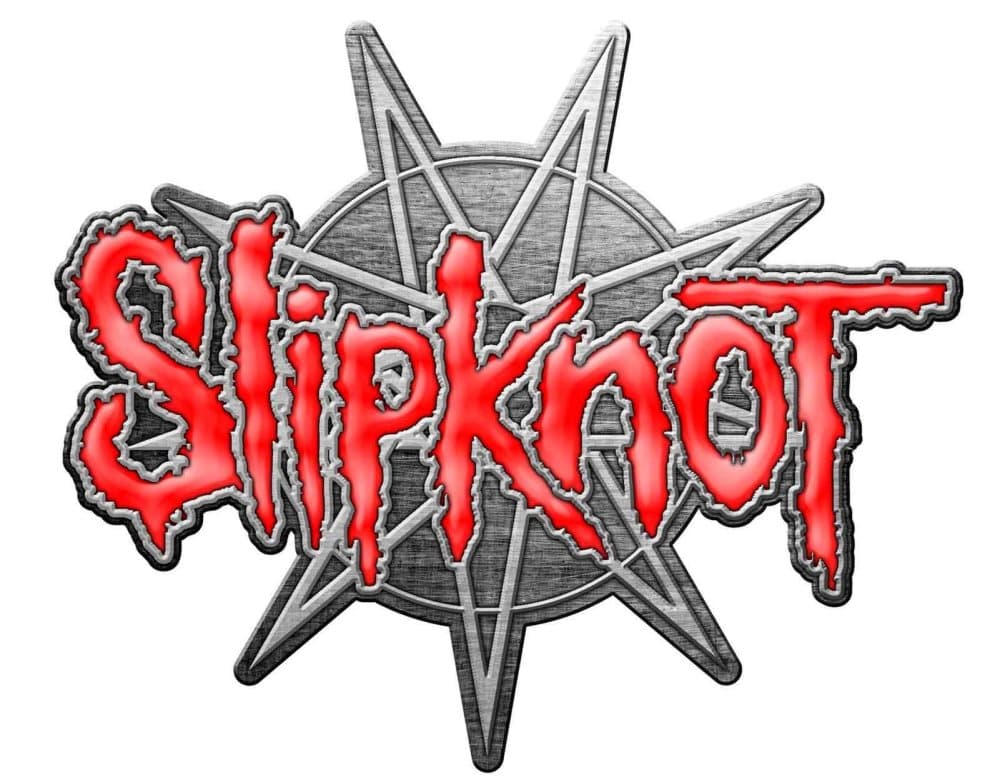 Slipknot Pin Badge 9 Pointed Star Band Logo Official Red Lapel Metal 4x4cm
