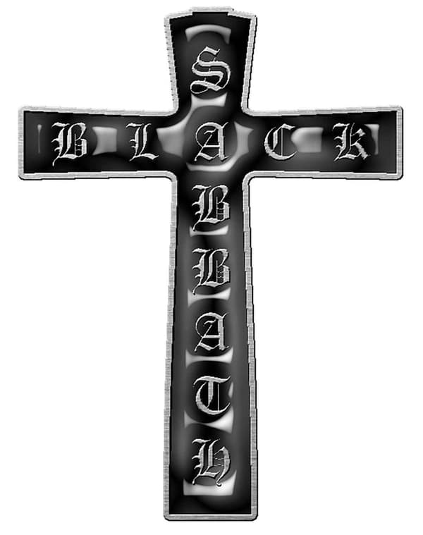 Black Sabbath Pin Badge Cross Band Logo Official Metal Lapel 3cm x 4cm Taglia unica