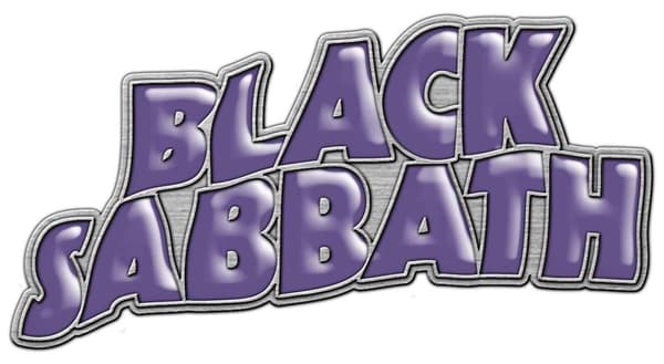 Black Sabbath Pin Badge Classic Purple Band Logo Official Metal Lapel Taglia unica