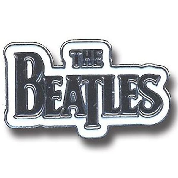 The Beatles Drop T Logo Official Chrome Metal Pin Badge One Size