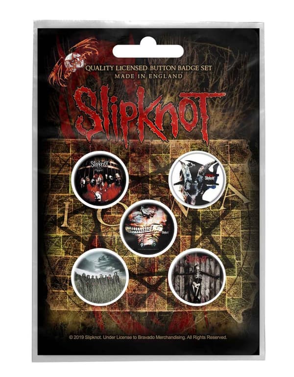 Slipknot Badge Pack Albums Iowa gray Chapter Band Logo Official 5 Pack One Size