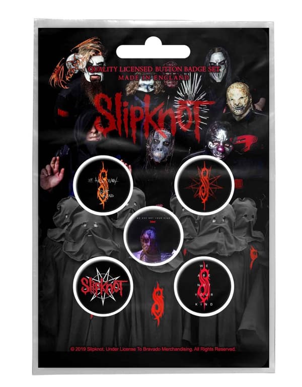 Slipknot Badge Pack We Are Not Your Kind Band Logo Official Black 5 Pack One Size