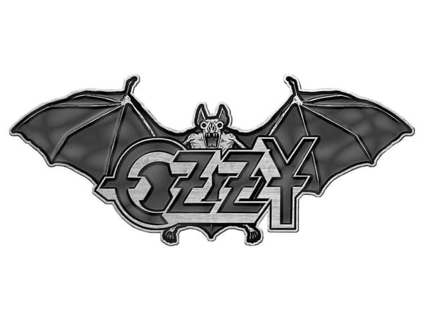Ozzy Osbourne Pin Badge Ordinary Man Bat Logo Official Grey 4.5cm x 1.5cm One Size
