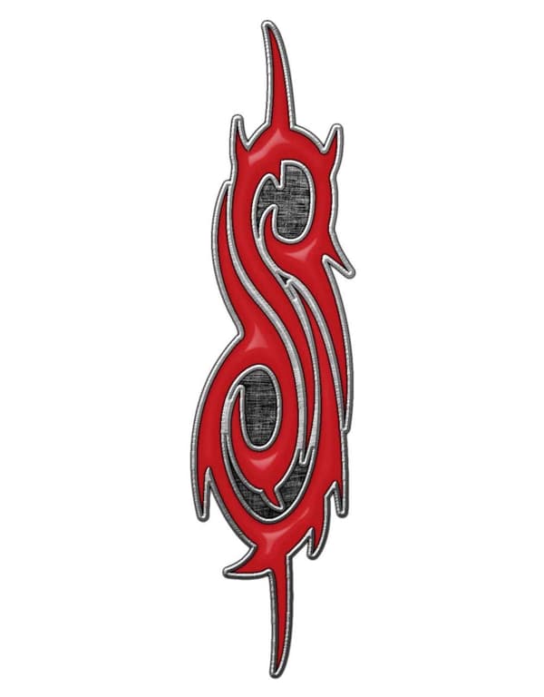 Slipknot Pin Badge Tribals Band Logo Official Red Lapel metal en storlek