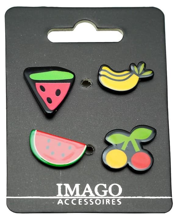 4 st Pins / Brosch / Knapp - Melon, Körsbär, Banan & Vattenmelon