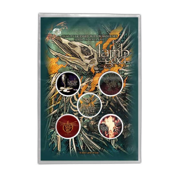 Lamb Of God Button Badge Pack Omens Logo Official 5 x Pin Button One Size