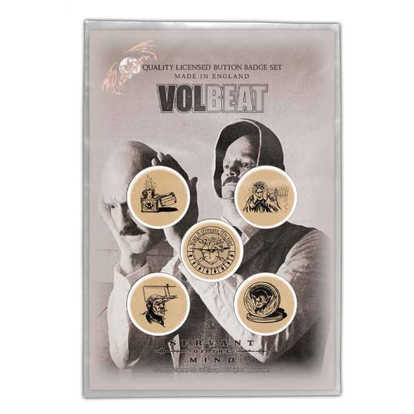 Volbeat Button Badge Pack Servant Of The Mind Official 5 x Pin Button One Size