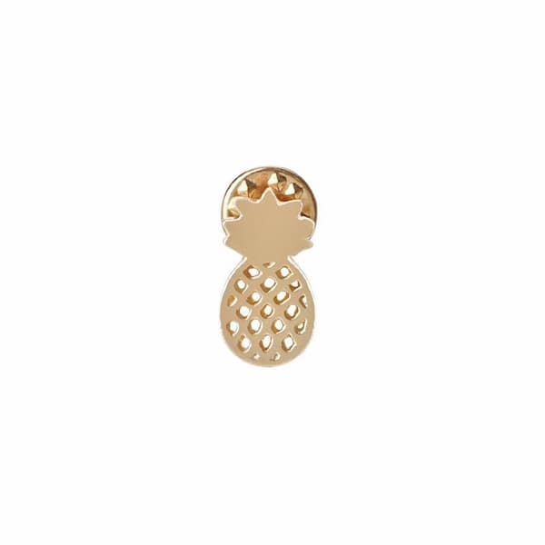 Söt Ananasbrosch / Brosch med Ananas / Pin Guld färg
