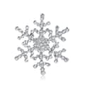 Miniatyrbild 1 av 3: Brosch till Jul i Silver Färg - Snöflinga med kristaller