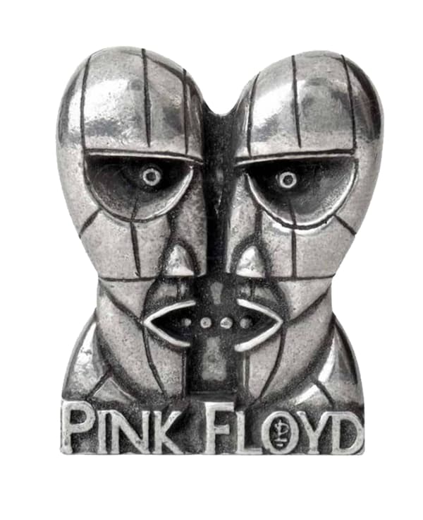 Pink Floyd Lapel Badge Division Bell Heads logo Official Alchemy Silver One Size